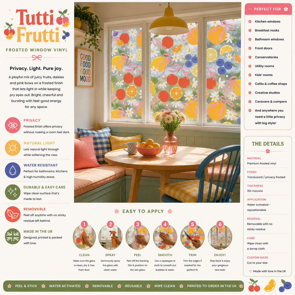 Tutti Fruity | Frosted Window Vinyl