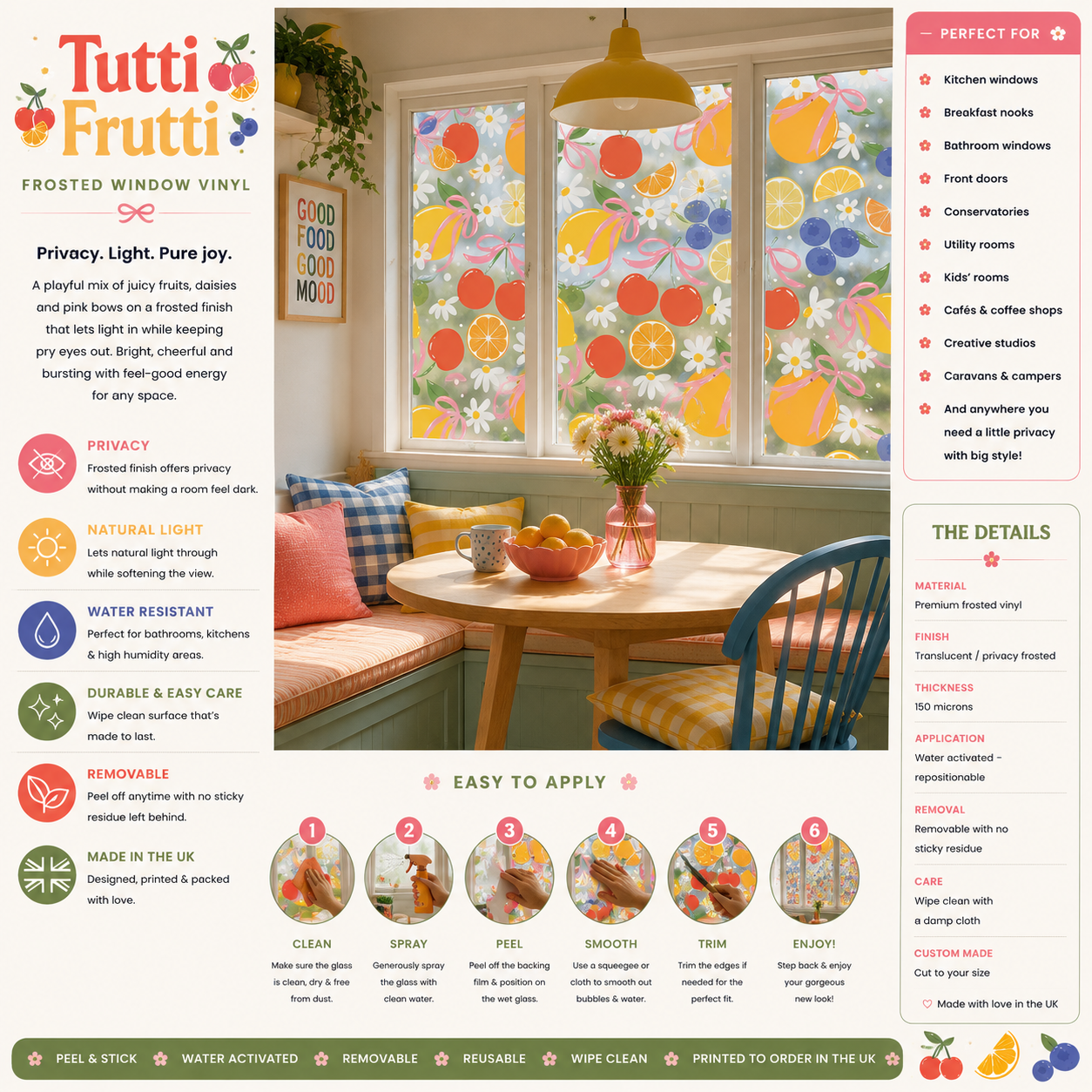 Tutti Fruity | Frosted Window Vinyl