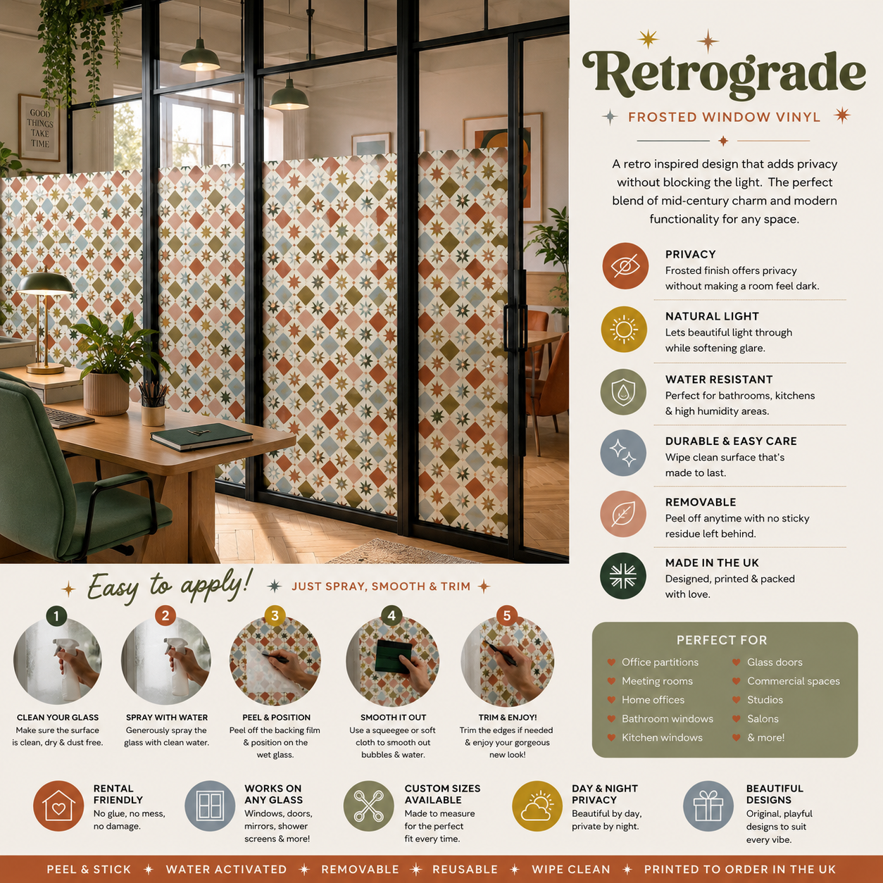 Retrograde | Frosted Window Vinyl