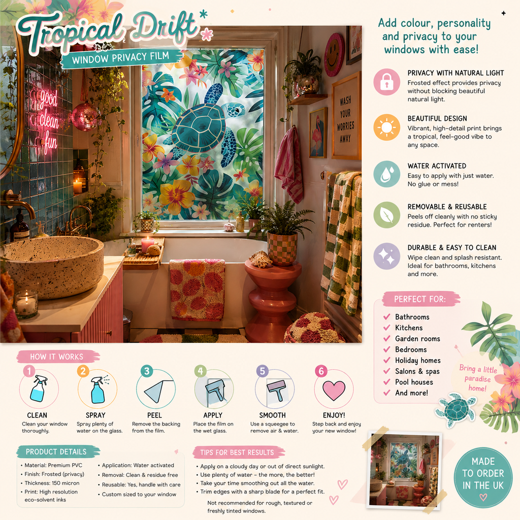 Tropical Drift | Frosted Window Vinyl