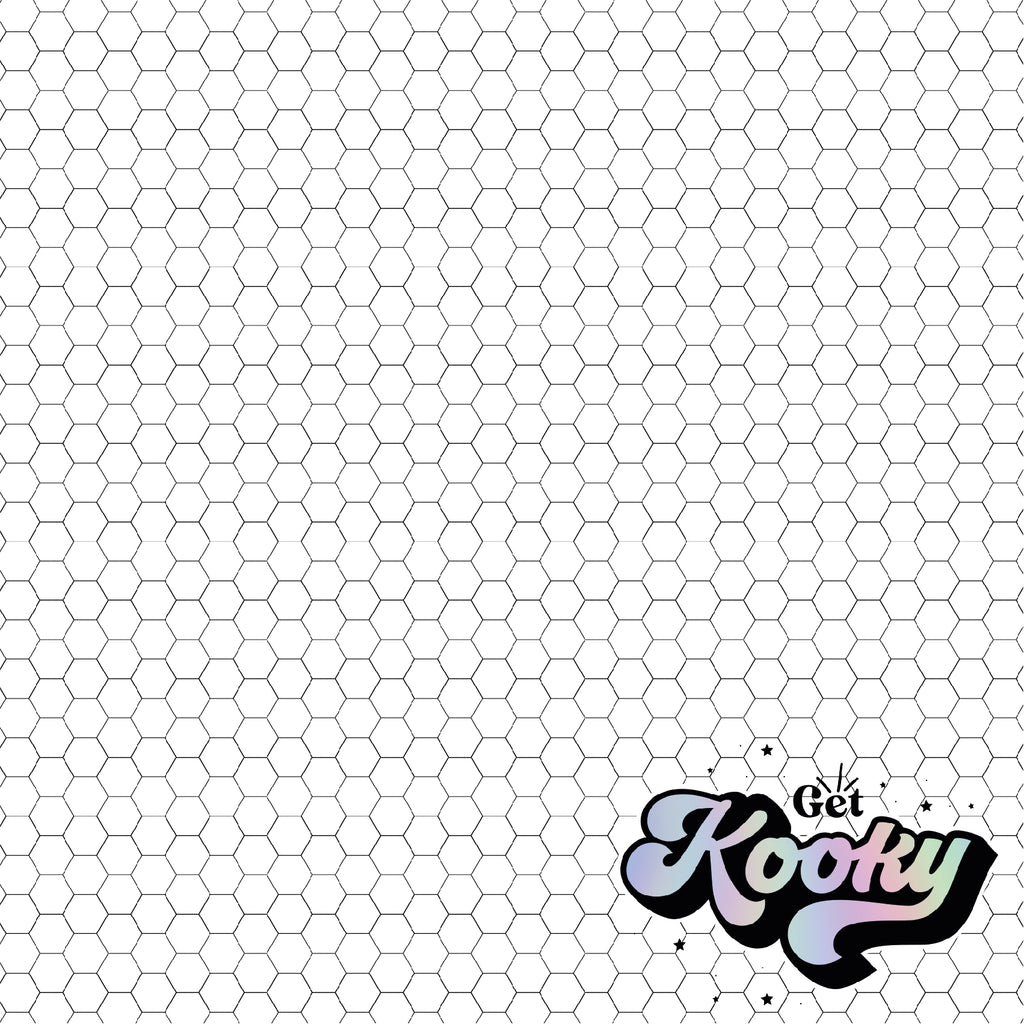 Small Hexagons White (60cm x 100cm)