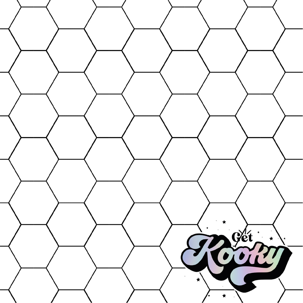 Large Hexagons White (60cm x 80cm)