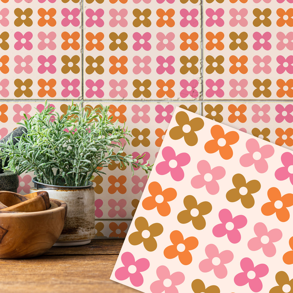 Tiles: Groovy Petals (Cream)