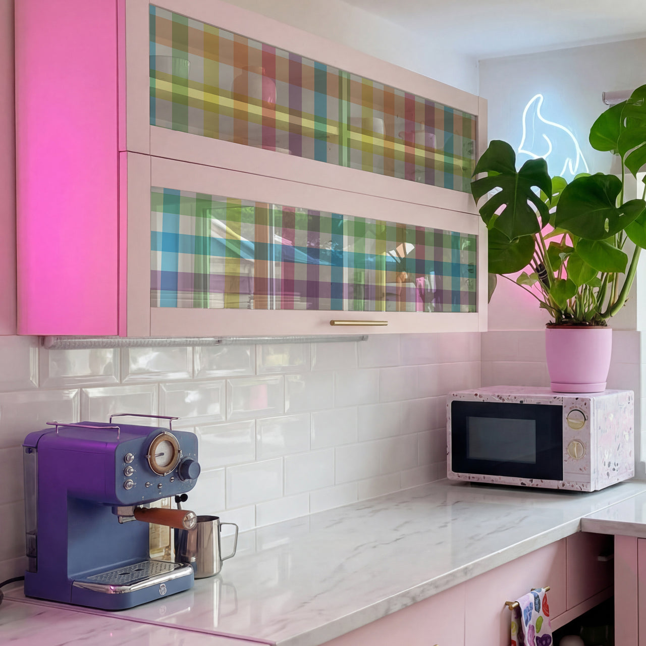 Rainbow Gingham | Frosted Window Vinyl