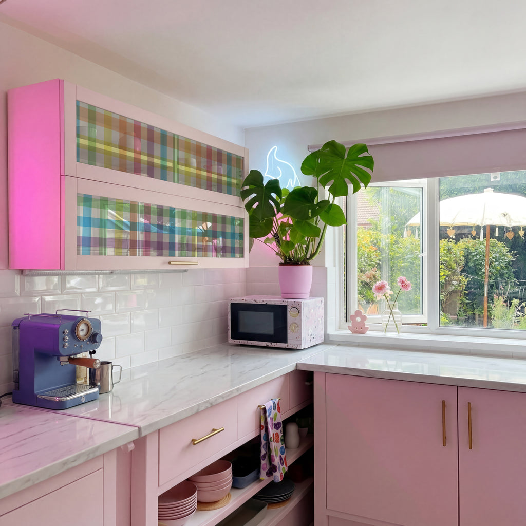 Rainbow Gingham | Frosted Window Vinyl
