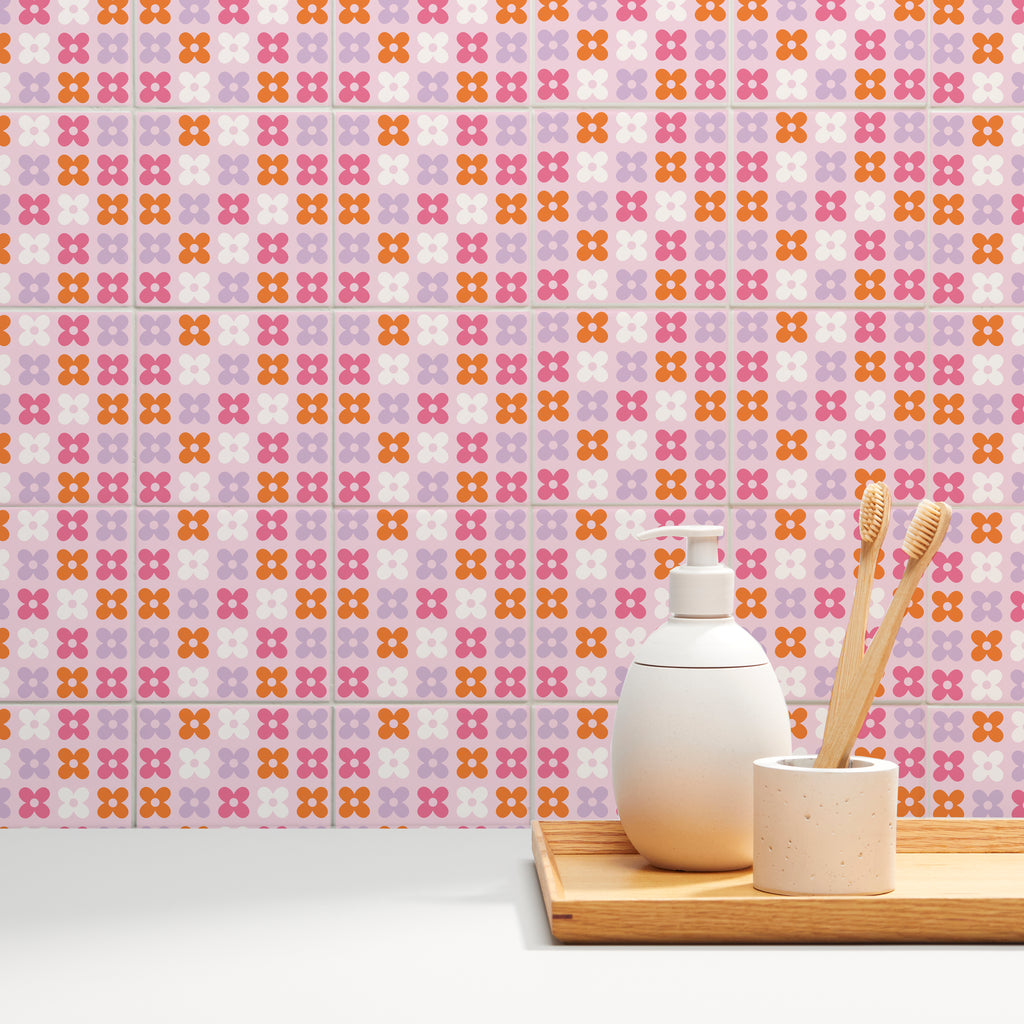 Tiles: Groovy Petals (Pink)