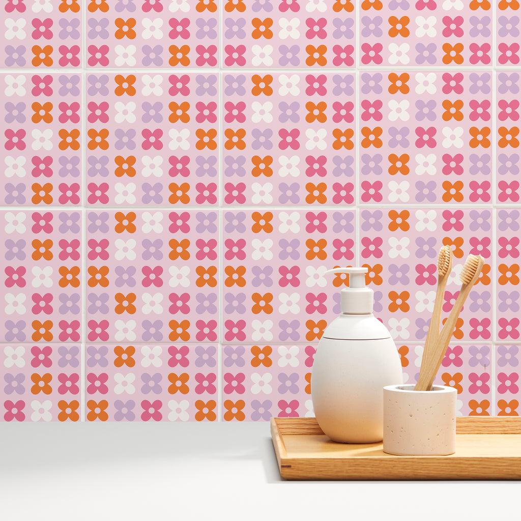 Tiles: Groovy Petals (Pink)