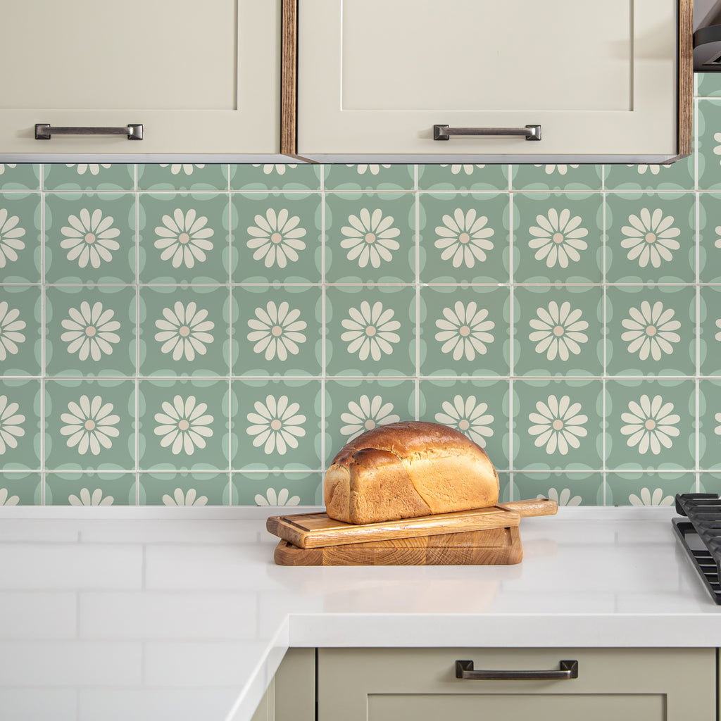 Tiles: Moroccan Daisy (Sage)